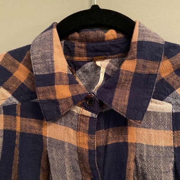 Free People Peppy in Plaid Button Up Blouse, Size XS - Picture 6 of 13